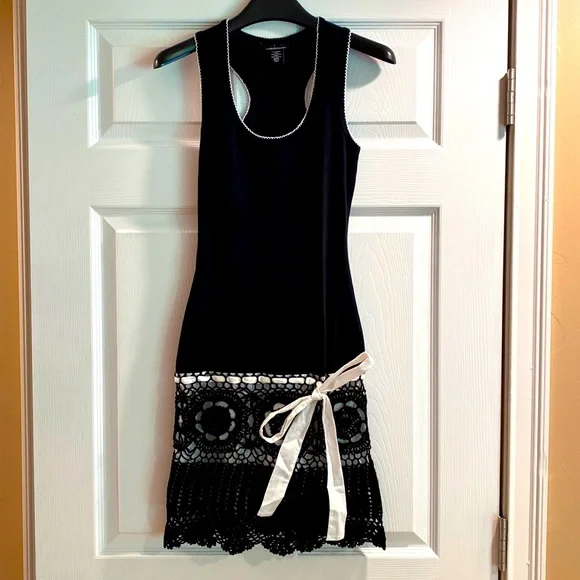 Moda International Dresses | Moda International . Cotton Crochet Dress | Color: Black/White | Size: Xxs | 2ndchance4wear's Closet